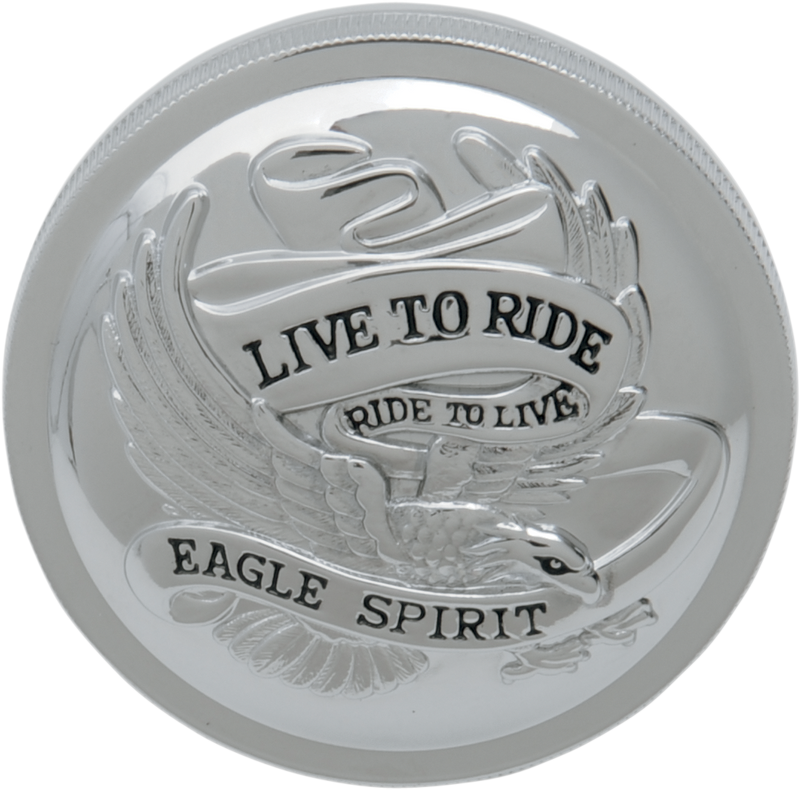 DRAG SPECIALTIES Gas Cap - Vented Live To Ride - Chrome 72644