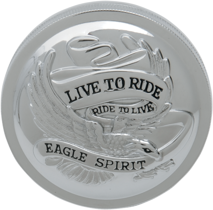 DRAG SPECIALTIES Gas Cap - Vented Live To Ride - Chrome 72644