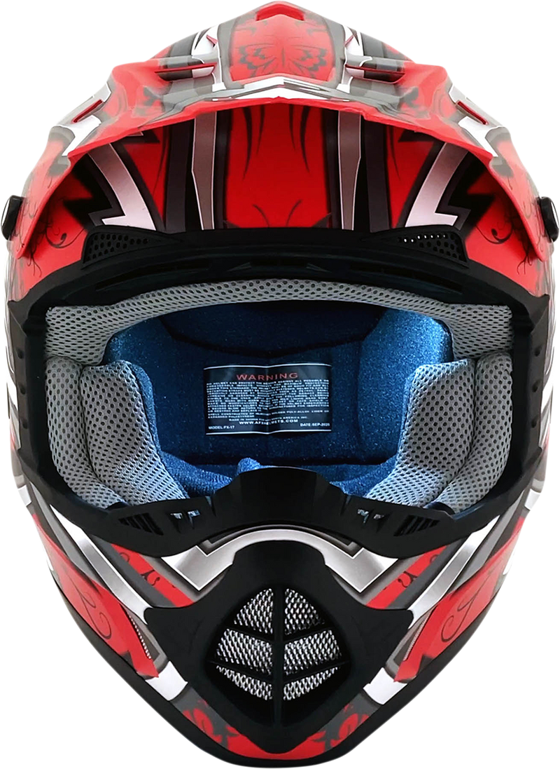 AFX FX-17Y Motorcycle Helmet - Butterfly - Matte Ferrari Red - Small 0111-1384