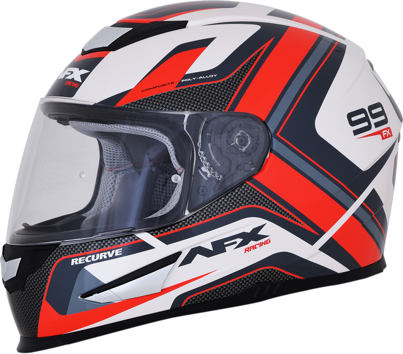 AFX FX-99 Motorcycle Helmet - Recurve - Pearl White/Red - 2XL 0101-11130