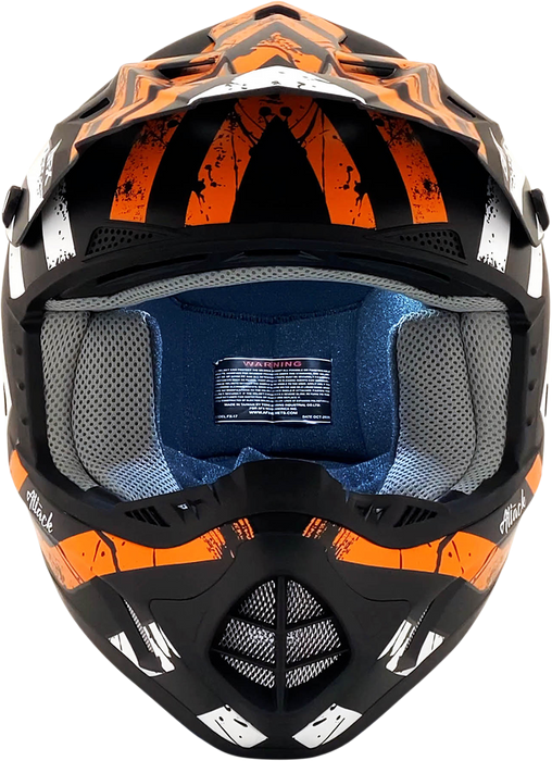 AFX FX-17Y Motorcycle Helmet - Attack - Matte Black/Orange - Medium 0111-1406