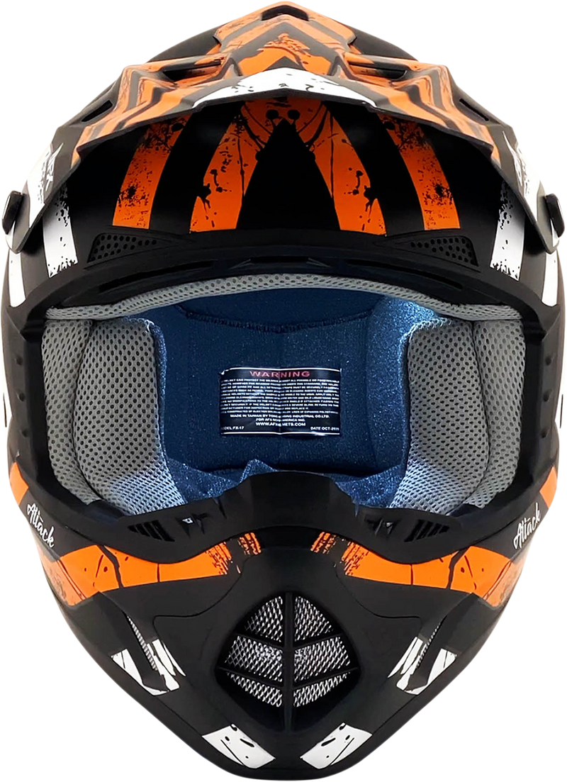 AFX FX-17Y Motorcycle Helmet - Attack - Matte Black/Orange - Small 0111-1405