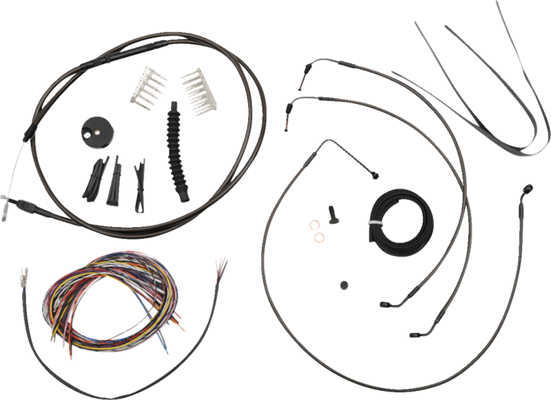 LA CHOPPERS Cable Kit- Quick Connect - 12" - 14" Ape Hanger Handlebars - Midnight LA-8155KT2-13M