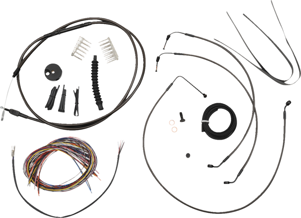 LA CHOPPERS Cable Kit- Quick Connect - 12" - 14" Ape Hanger Handlebars - Midnight LA-8155KT2-13M