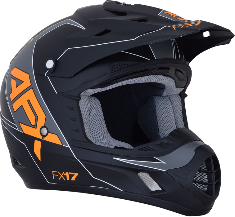 AFX FX-17 Motorcycle Helmet - Aced - Matte Black/Orange - Small 0110-6504
