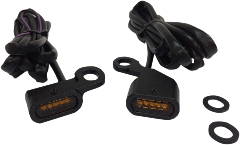 DRAG SPECIALTIES LED Handlebar Marker Lights - Black/Amber L22-0230MBAENU