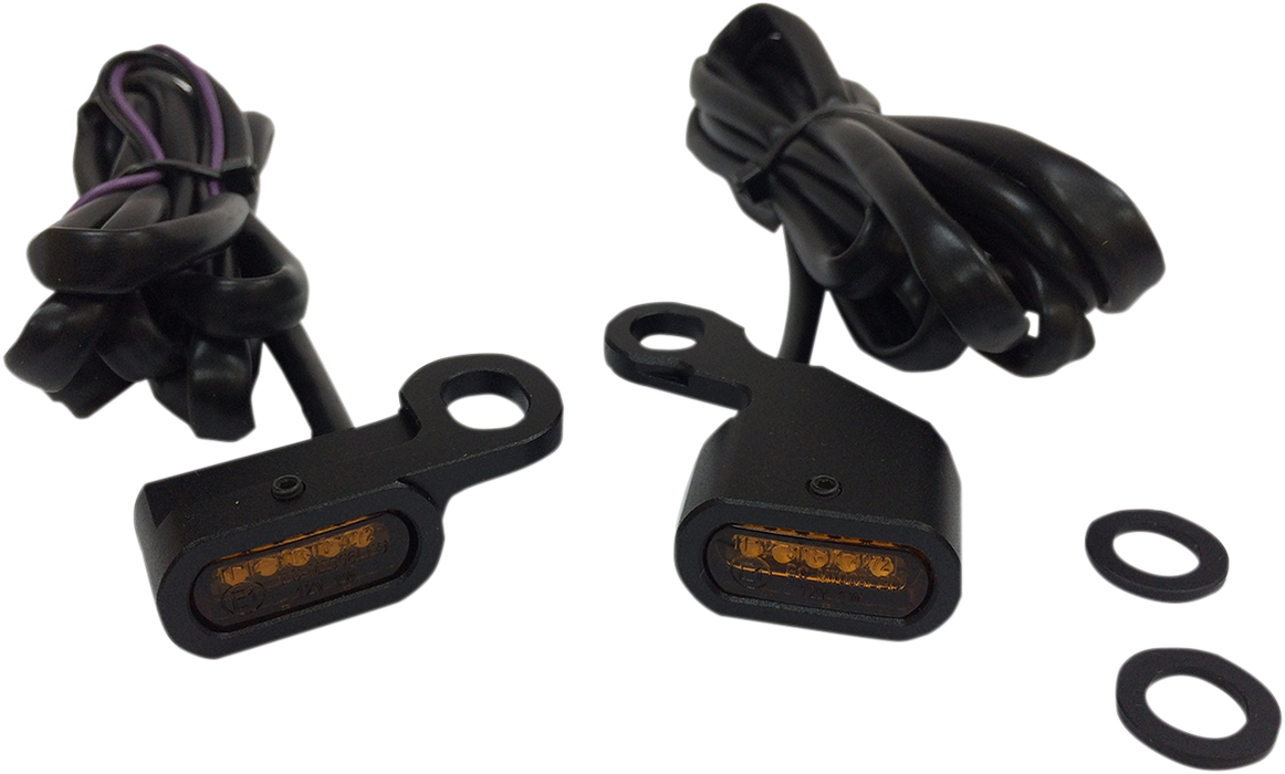 DRAG SPECIALTIES LED Handlebar Marker Lights - Black/Amber L22-0230MBAENU