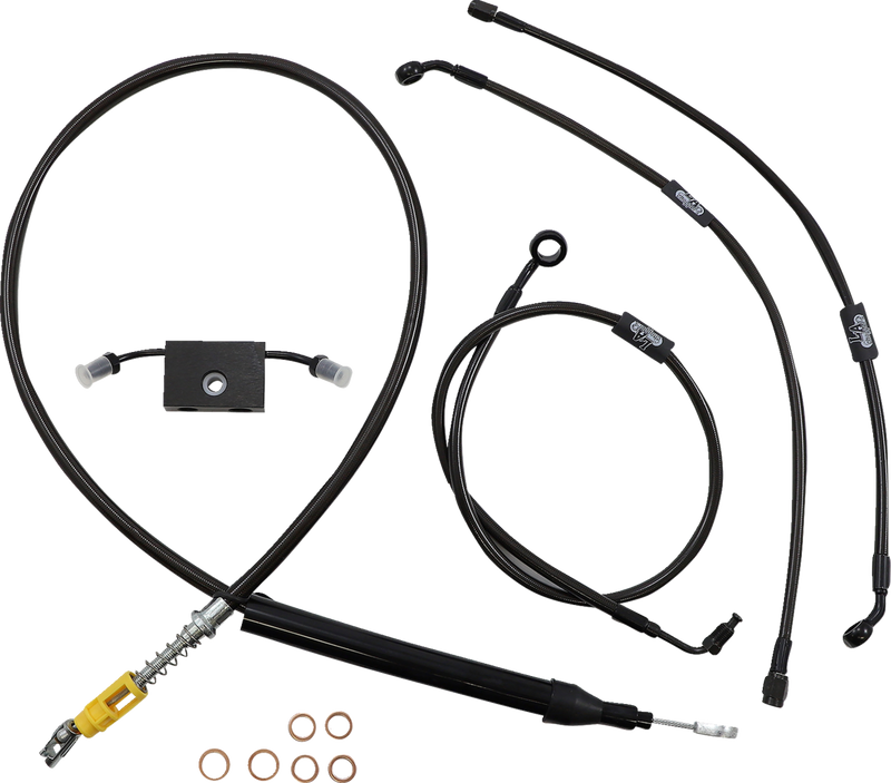 LA CHOPPERS Handlebar Cable/Brake Line Kit- Quick Connect - 12" - 14" Ape Hanger Handlebars - Midnight LA-8157KT-13M
