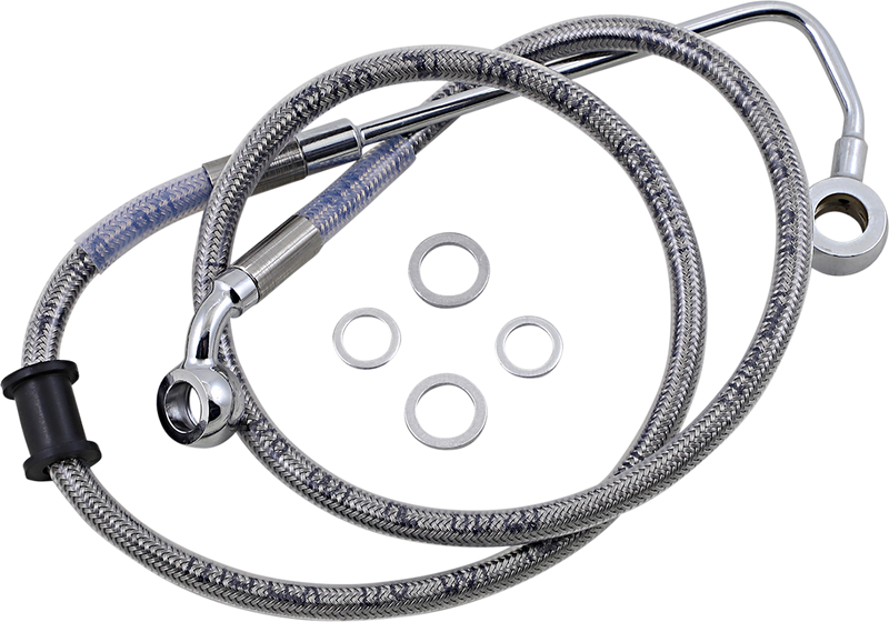 DRAG SPECIALTIES Brake Line - +4" - Stainless Steel - '15-'17 Softail 618302-4