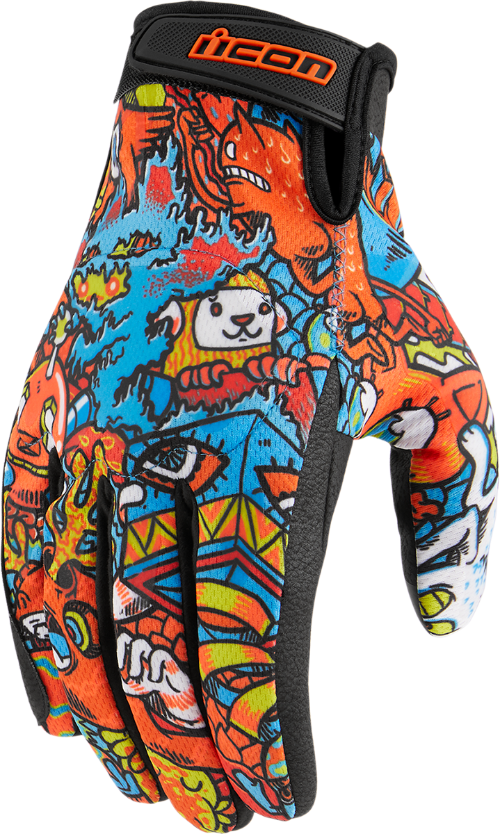 ICON Hooligan™ Redoodle Motorcycle Gloves - Blue - 3XL 3301-4425
