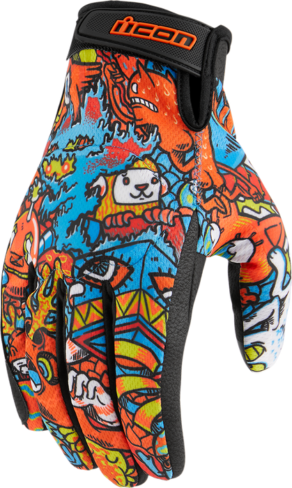 ICON Hooligan™ Redoodle Motorcycle Gloves - Blue - 3XL 3301-4425