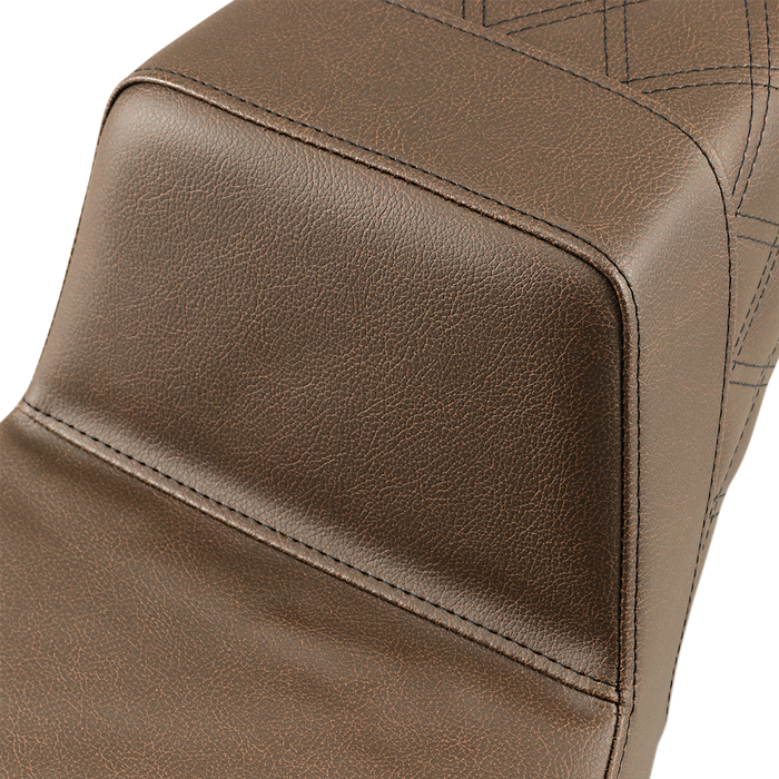 SADDLEMEN Step-Up Seat - Rear Lattice Stitch - Brown 897-06-173BR