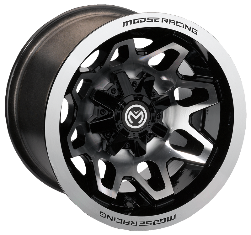 MOOSE UTILITY Wheel - 416X - Front/Rear - Machined Black - 12x7 - 4/156 - 4+3 416M127156GBMF4
