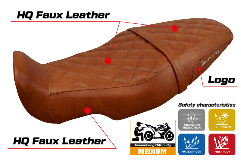 Benelli Leoncino 800 2022-2024 Seat Cover Tappezzeria Italia in Brown Vintage