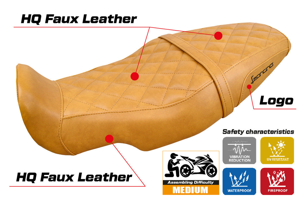 Benelli Leoncino 800 2022-2024 Seat Cover Tappezzeria Italia in Camel Vintage