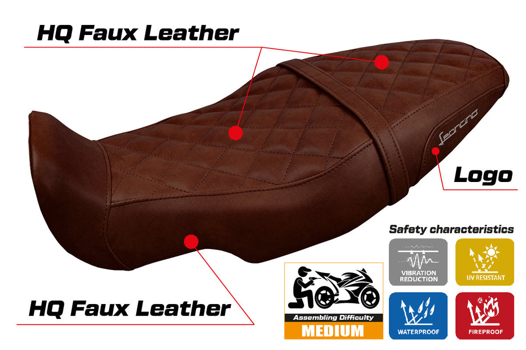 Benelli Leoncino 800 2022-2024 Seat Cover Tappezzeria Italia in Dark Brown Vintage