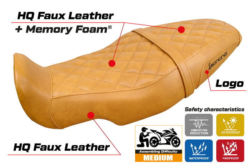 Benelli Leoncino 800 2022-2024 Seat Cover Tappezzeria Italia Comfort in Camel Vintage