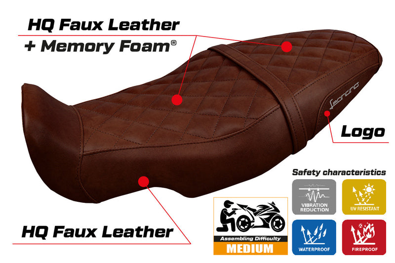Benelli Leoncino 800 2022-2024 Seat Cover Tappezzeria Italia Comfort in Dark Brown Vintage