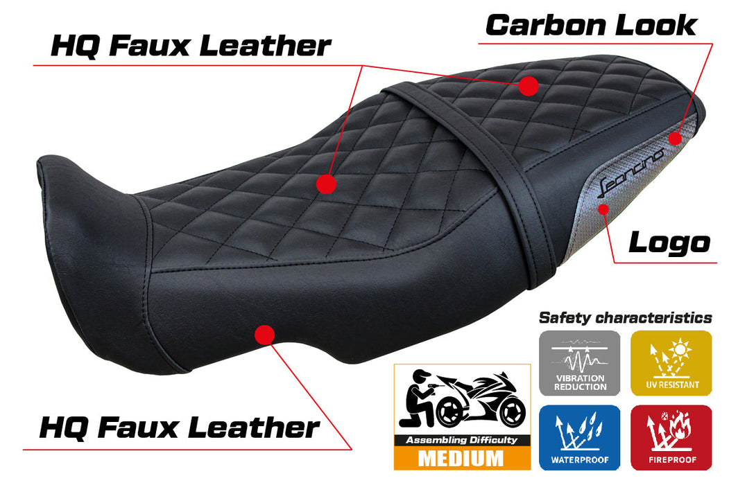 Benelli Leoncino 800 2022-2024 Seat Cover Tappezzeria Italia in Grey and Black