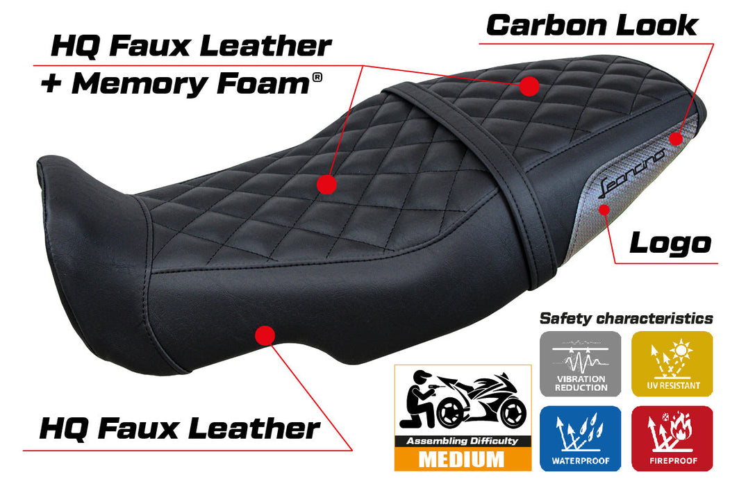 Benelli Leoncino 800 2022-2024 Seat Cover Tappezzeria Italia Comfort in Grey and Black