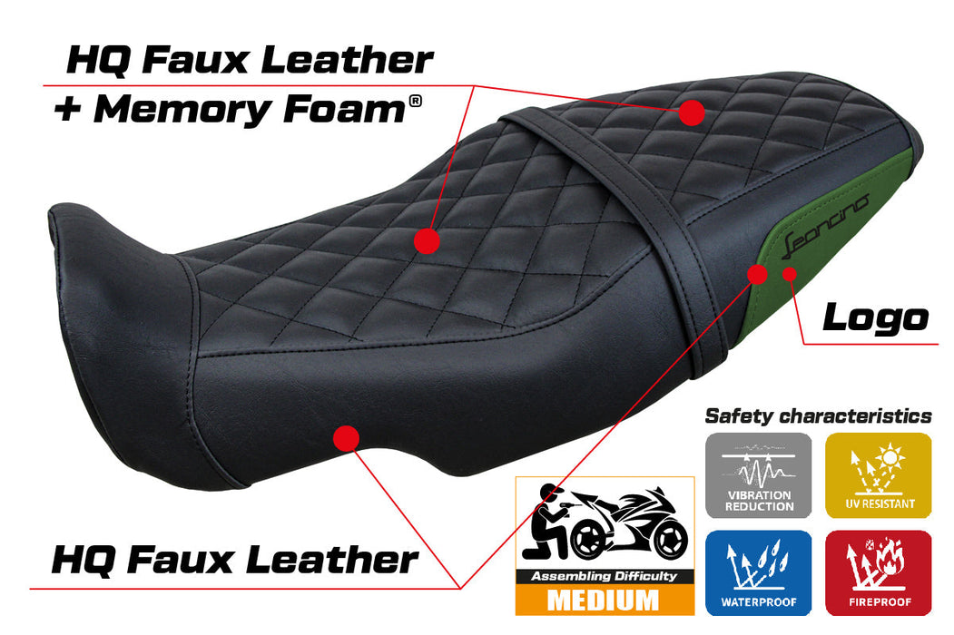 Benelli Leoncino 800 2022-2024 Seat Cover Tappezzeria Italia Comfort in Army Green and Black