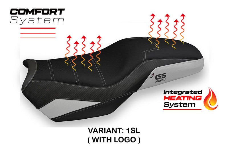 BMW F750GS F800GS F850GS 2019-2024 Comfort Heated Seat Cover Tappezzeria Italia in Silver and Black