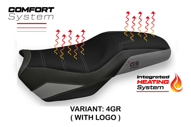 BMW F750GS F800GS F850GS 2019-2024 Comfort Heated Seat Cover Tappezzeria Italia in Grey and Black
