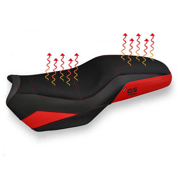 BMW F750GS F800GS F850GS 2019-2024 Comfort Heated Seat Cover Tappezzeria Italia in Red and Black