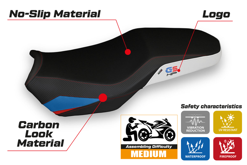 BMW F750GS F800GS F850GS 2018-2024 Seat Cover Tappezzeria Italia in White HP