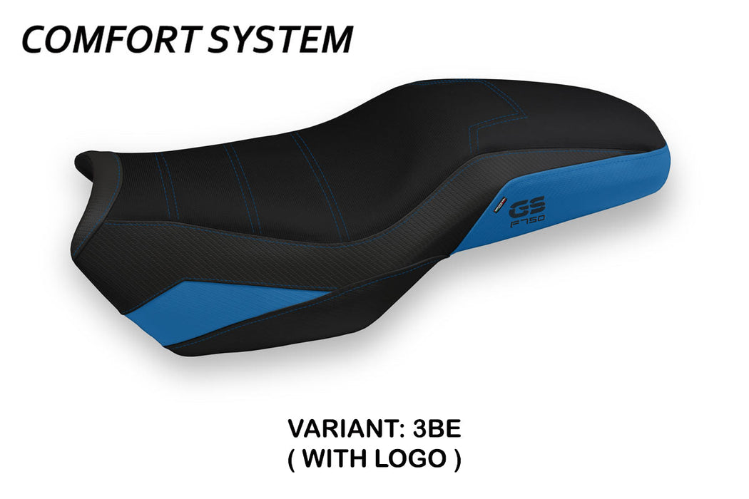 BMW F750GS 2018-2024 Seat Cover Tappezzeria Italia Comfort in Blue and Black