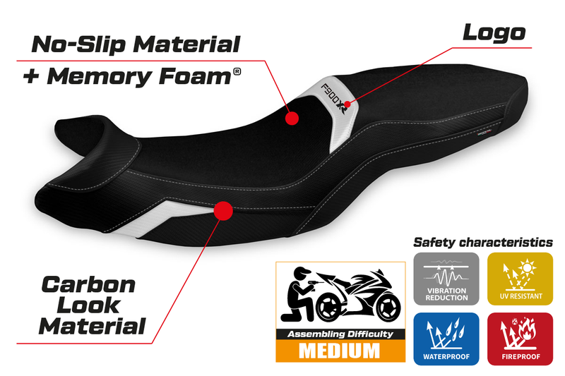 BMW F900XR 2019-2024 Seat Cover Tappezzeria Italia Comfort in White and Black