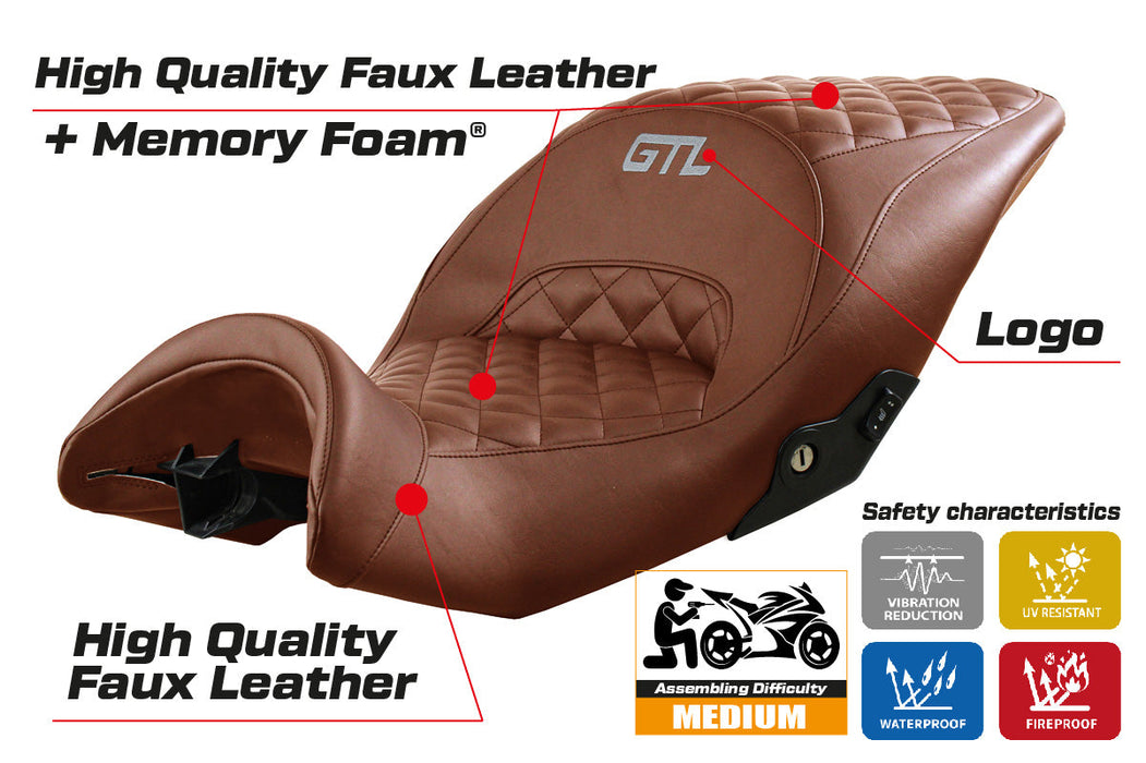 BMW K1600GTL 2010-2024 Seat Cover Tappezzeria Italia Comfort in Brown SE