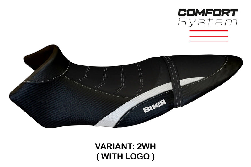Buell XB12S XB12SX 2019-2021 Seat Cover Tappezzeria Italia Comfort in White and Black