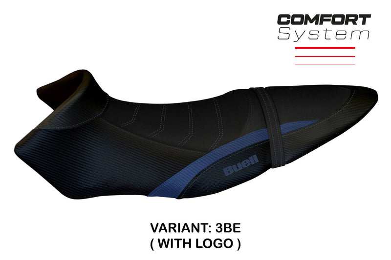 Buell XB12S XB12SX 2019-2021 Seat Cover Tappezzeria Italia Comfort in Blue and Black