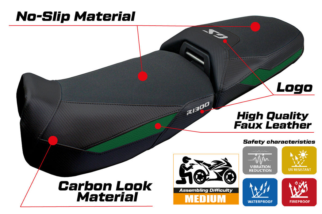 BMW R1300GS Adventure 2024 2025 Seat Cover Tappezzeria Black Army Green