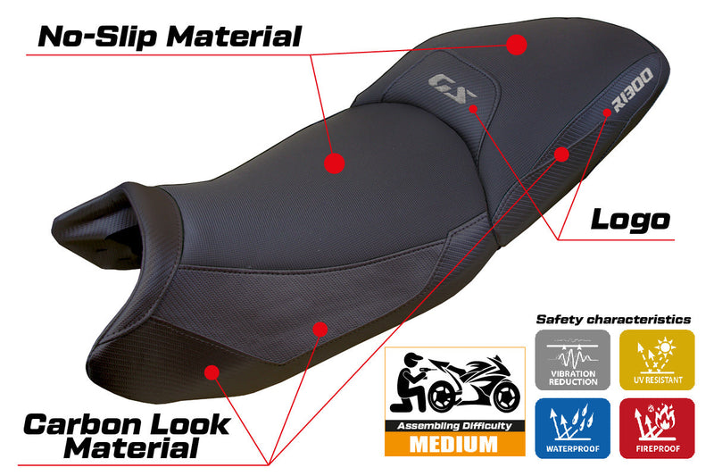 BMW R1300GS 2023 2024 Touring Seat Cover Tappezzeria Italia in Black