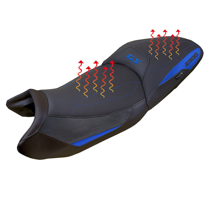 BMW R1300GS 2023-2024 Seat Cover Tappezzeria Italia Comfort Heated in Blue and Black