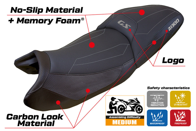BMW R1300GS 2023-2024 Seat Cover Tappezzeria Italia Comfort Heated in Black