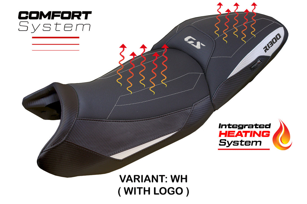 BMW R1300GS 2023-2024 Seat Cover Tappezzeria Italia Comfort Heated in White and Black