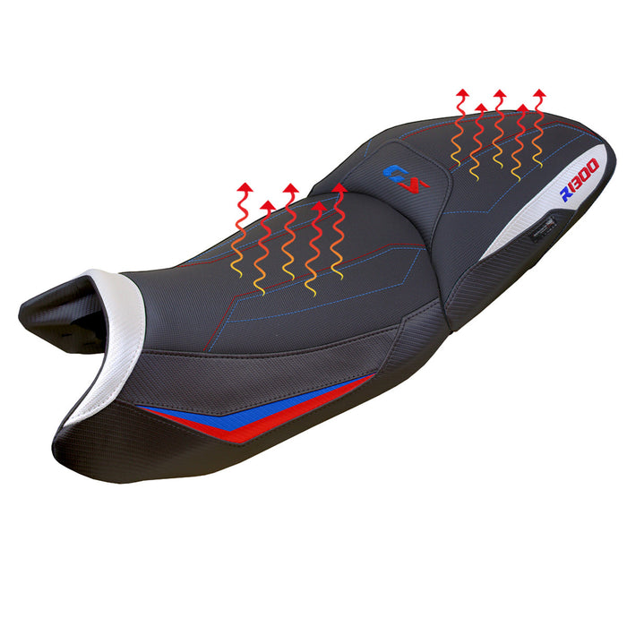 BMW R1300GS 2023-2024 Seat Cover Tappezzeria Italia Comfort Heated in White, Red, and Blue