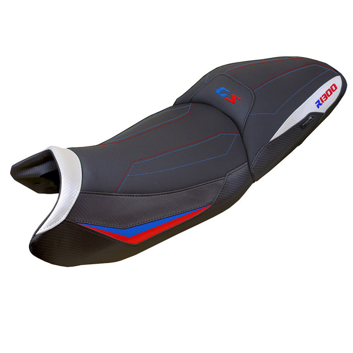 BMW R1300GS 2023 2024 Touring Seat Cover Tappezzeria Italia Comfort in White Red and Blue