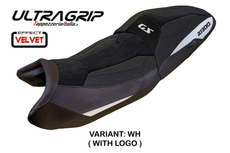 BMW R1300GS 2023 2024 Touring Seat Cover Tappezzeria Italia Ultragrip in White and Black
