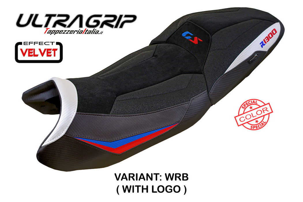 BMW R1300GS 2023 2024 Touring Seat Cover Tappezzeria Italia Ultragrip in White Red and Blue