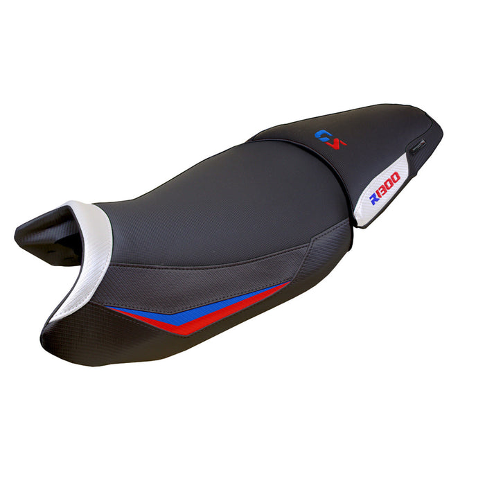 BMW R1300GS 2023 2024 Standard Seat Cover Tappezzeria Italia in White Red and Blue