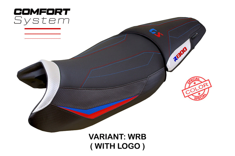 BMW R1300GS 2023 2024 Standard Seat Cover Tappezzeria Italia Comfort in White Red and Blue