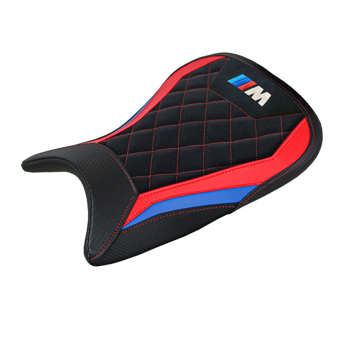 BMW M1000R 2022-2024 Seat Cover Tappezzeria Italia in Red, Blue and Black Velvet