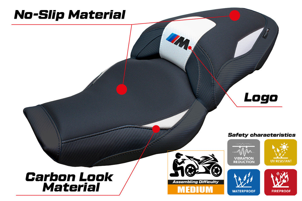 BMW M1000XR 2024 Seat Cover Tappezzeria Italia in White and Black