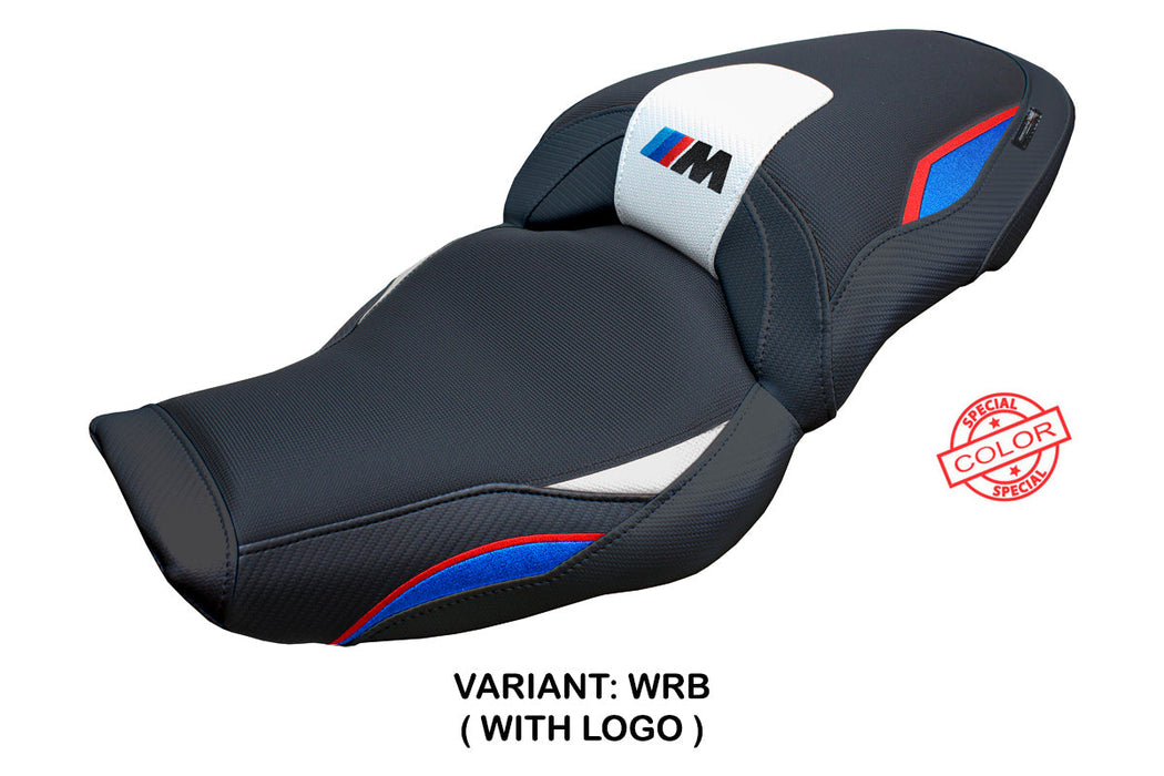 BMW M1000XR 2024 Seat Cover Tappezzeria Italia in White Red Blue and Black