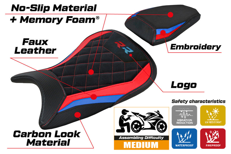 BMW S1000RR M Sport 2019-2024 Seat Cover Tappezzeria Italia Comfort in HP Diamond