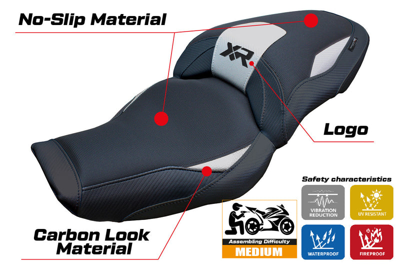 BMW S1000XR 2024 Seat Cover Tappezzeria Italia in Silver Black